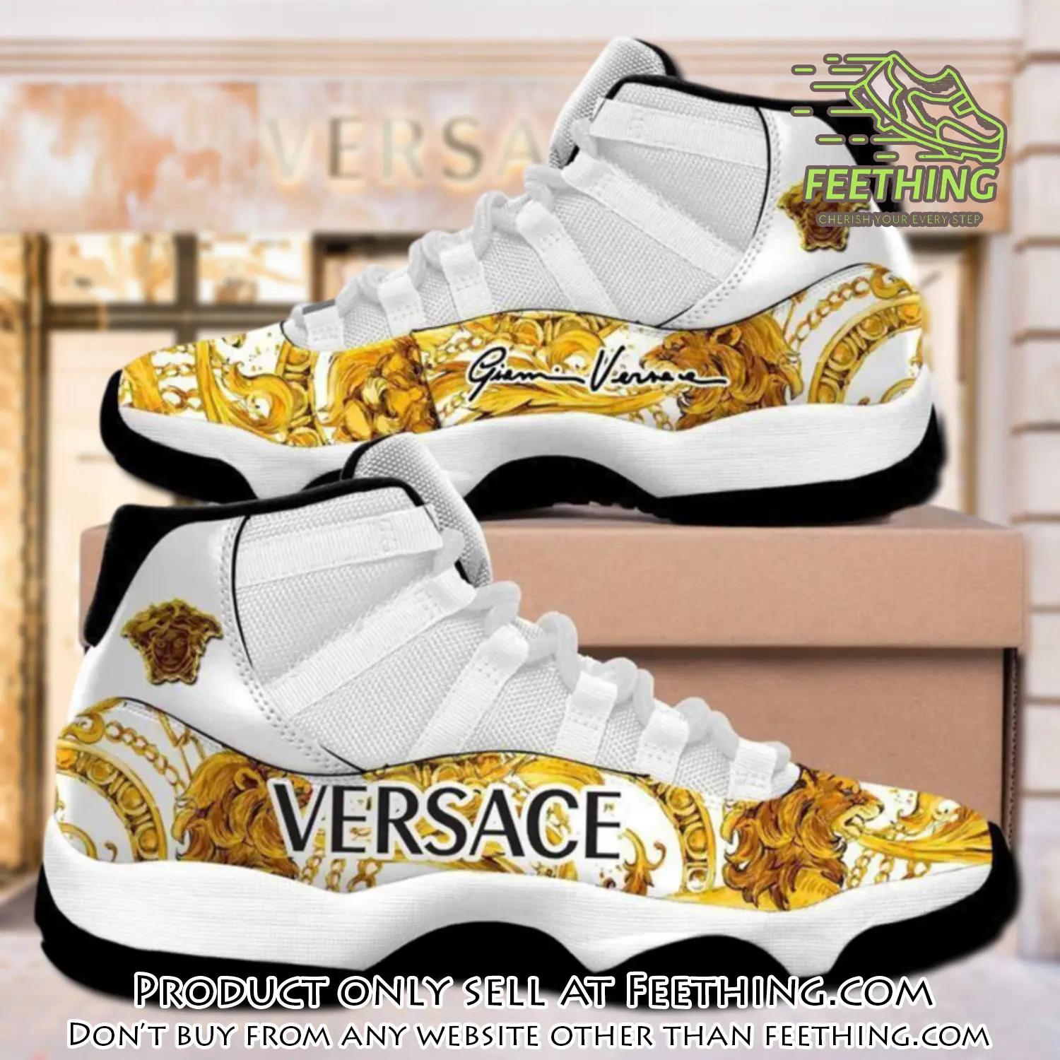Gianni versace white gold air jordan 11 sneakers shoes hot  gifts for men women ft3001361